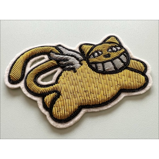 M.CHAT (Thoma Vuille) - Originale ricamato a mano "Flying Cat" 7x10cm - 2023