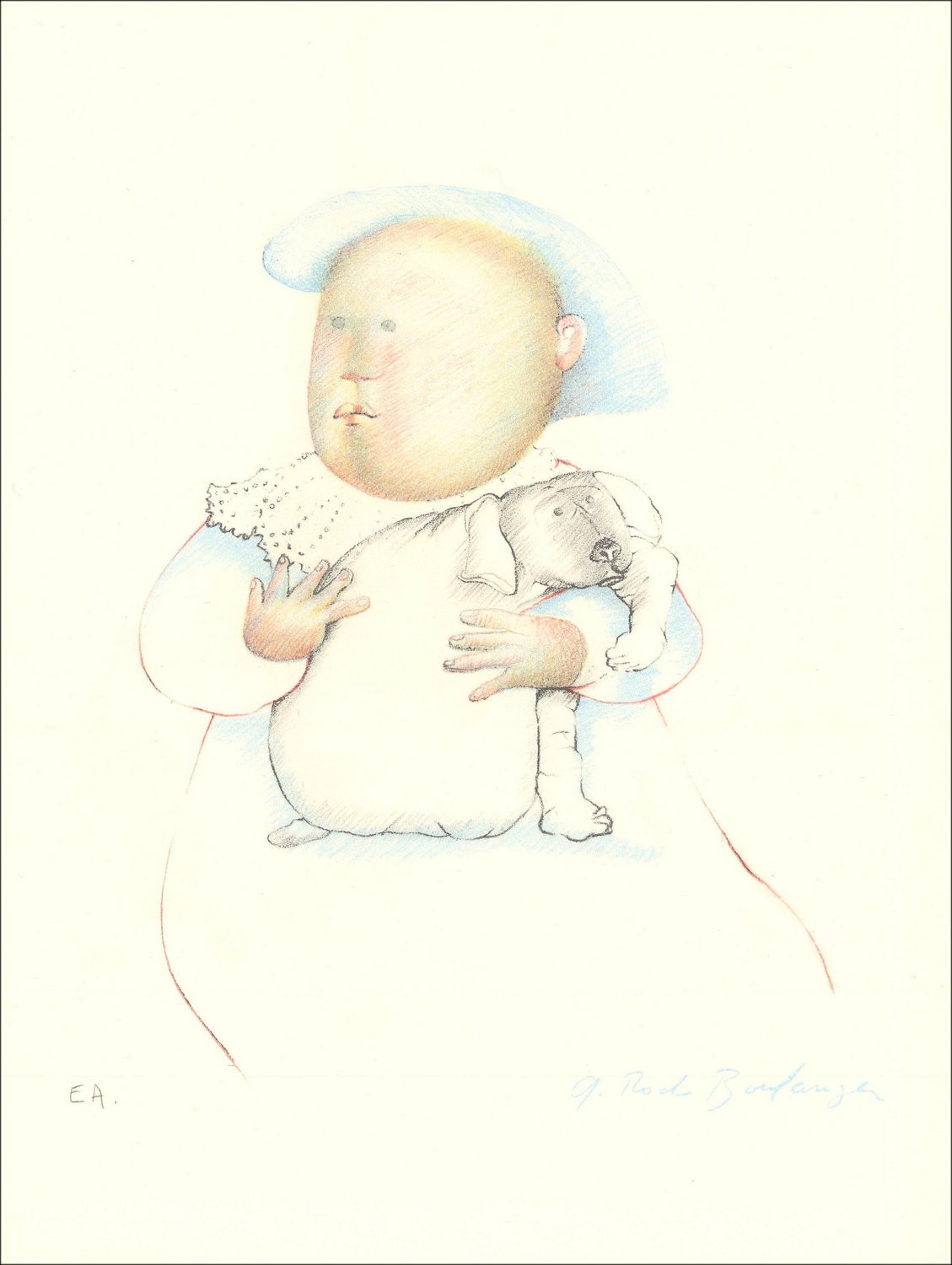 Bambino con cani Litografia di Graciela Rodo Boulanger