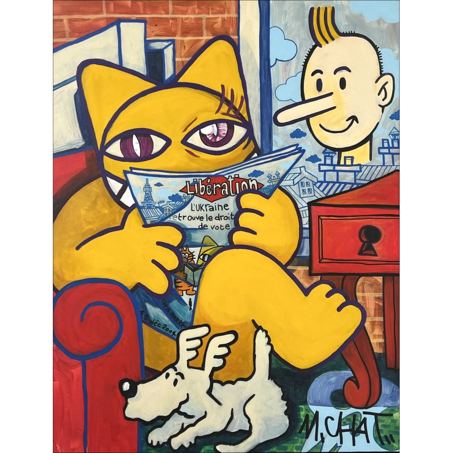▷ libération di m.chat, 2022 | Acrilico su tela