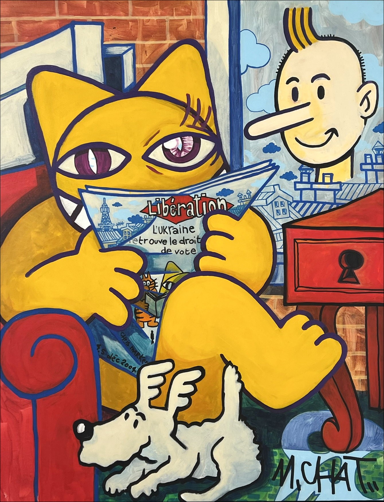 ▷ libération di m.chat, 2022 | Acrilico su tela