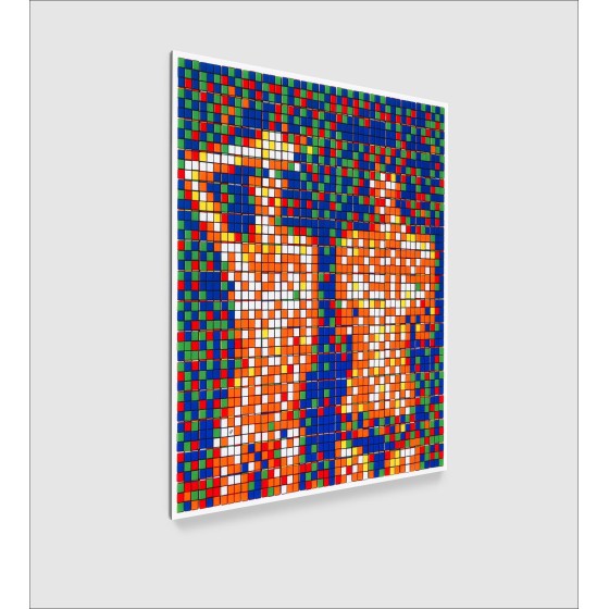 Künstler INVADER | Giclée auf Panel 'Rubik Country Life NVDR1-3'
