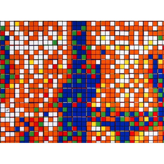 Künstler INVADER | Giclée auf Panel 'Rubik Country Life NVDR1-3'