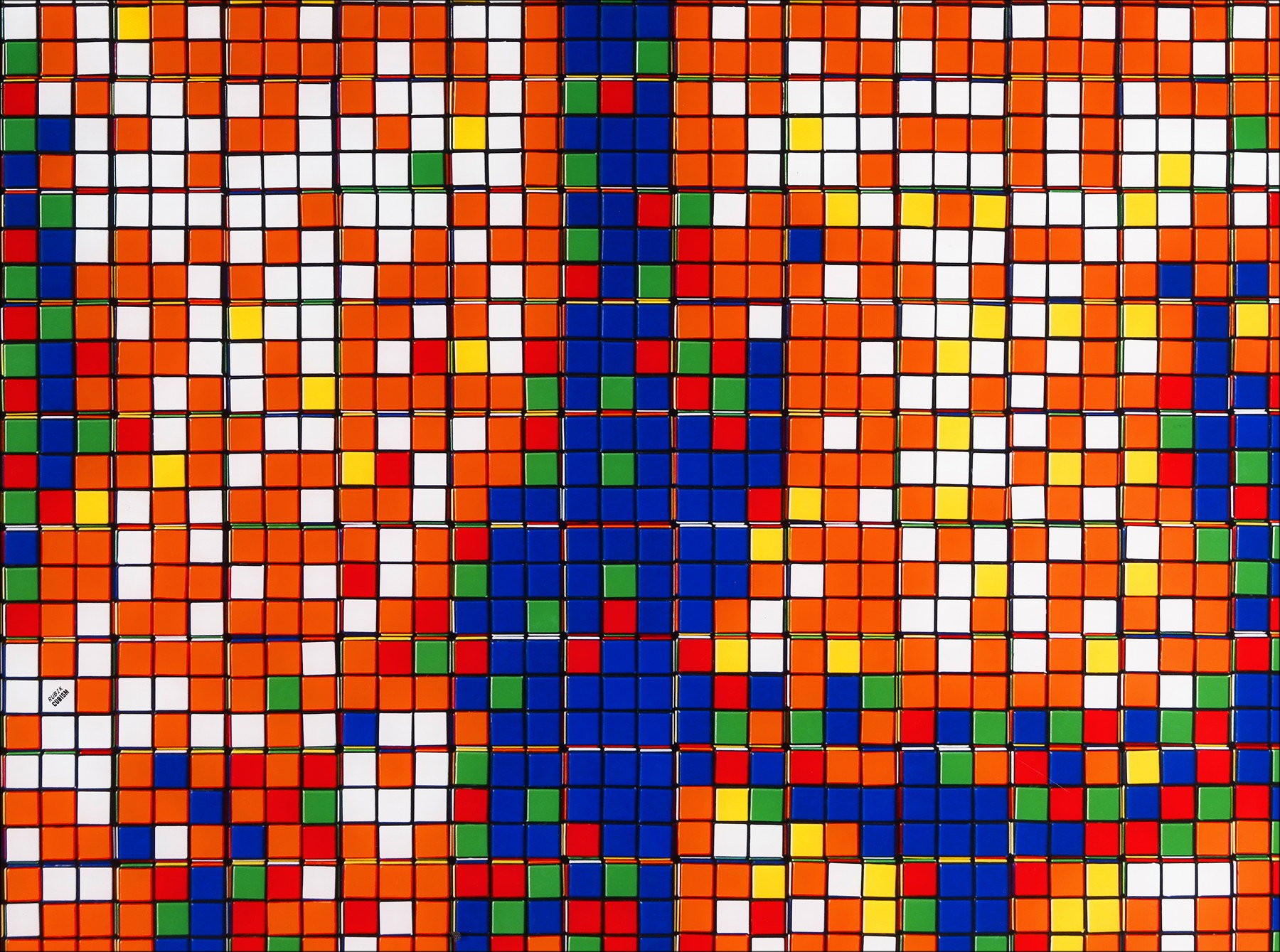 Kunstenaar INVADER | Giclee On Panel 'Rubik Country Life NVDR1-3'