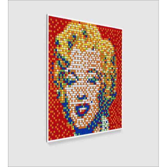 INVADER ~ Gicle 'Rubik Shot Red Marilyn' - 100x100cm