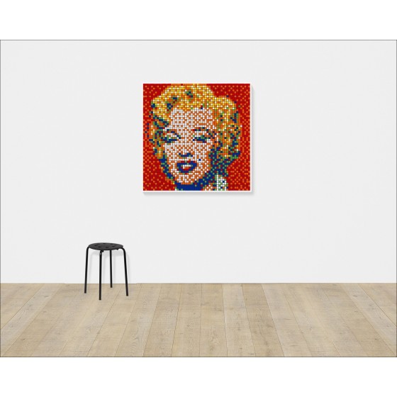 INVADER | Giclee 'Rubik Shot Red Marilyn' - 100x100cm | 2023