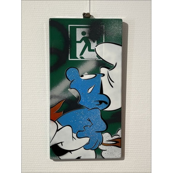 DEZACHE - 2023 Smurf: Acryl op metroplaat van Parijs