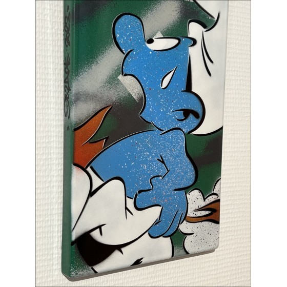 DEZACHE - 2023 Smurf : Acrylic on Paris Metro Plate