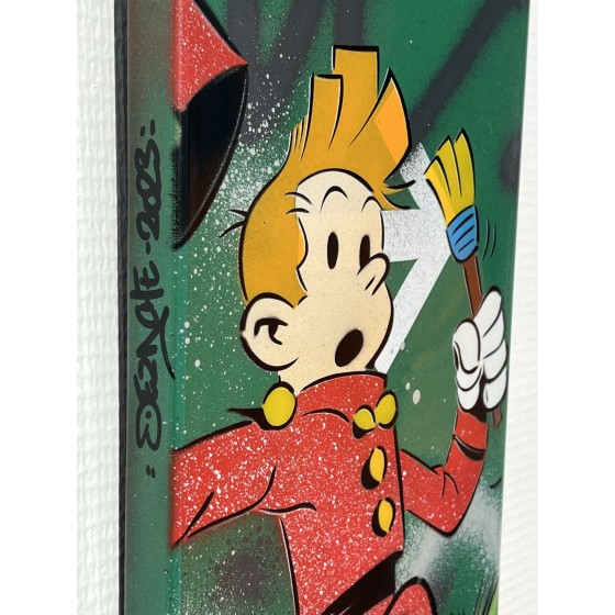 DEZACHE : Pittura certificata Spirou sulla piastra della metropolitana (2023)