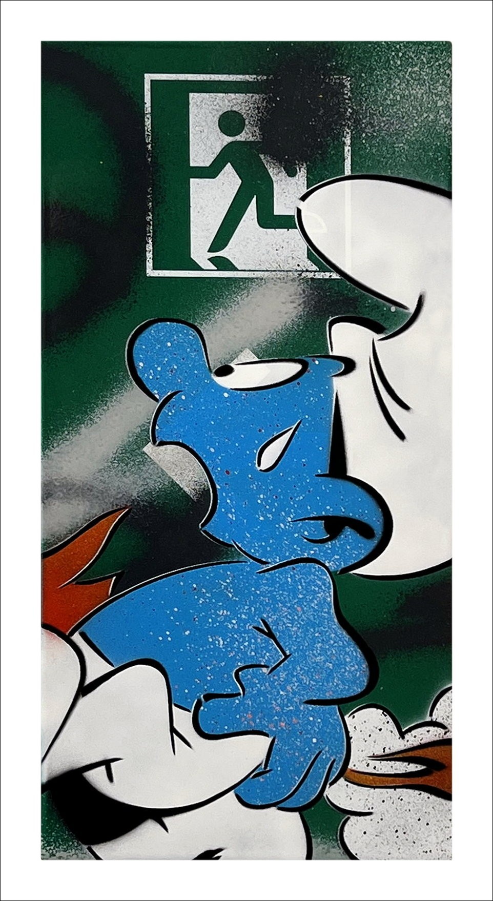 DEZACHE - 2023 Smurf : Acrylic on Paris Metro Plate