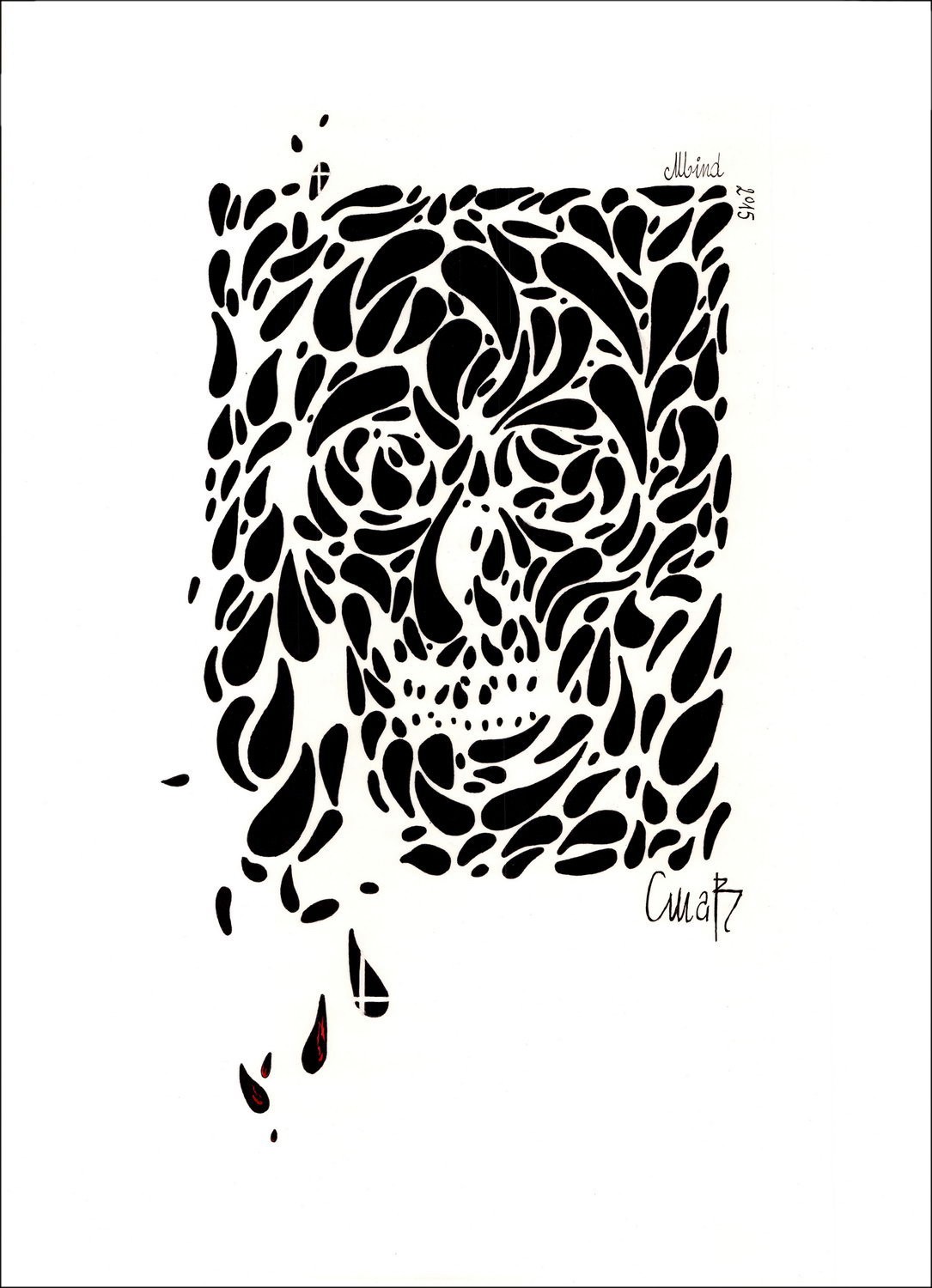 Christophe Mabillon - Originalzeichnung "Mind" 70x50cm - 2015