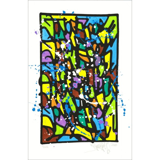 ▶ ︎ Jonone HPM acrilico e serigrafia (singolo) HPM 2018-V3