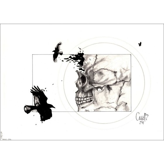 Christophe MABILLON - Originele tekening "Not black enough" 70x50cm - 2015