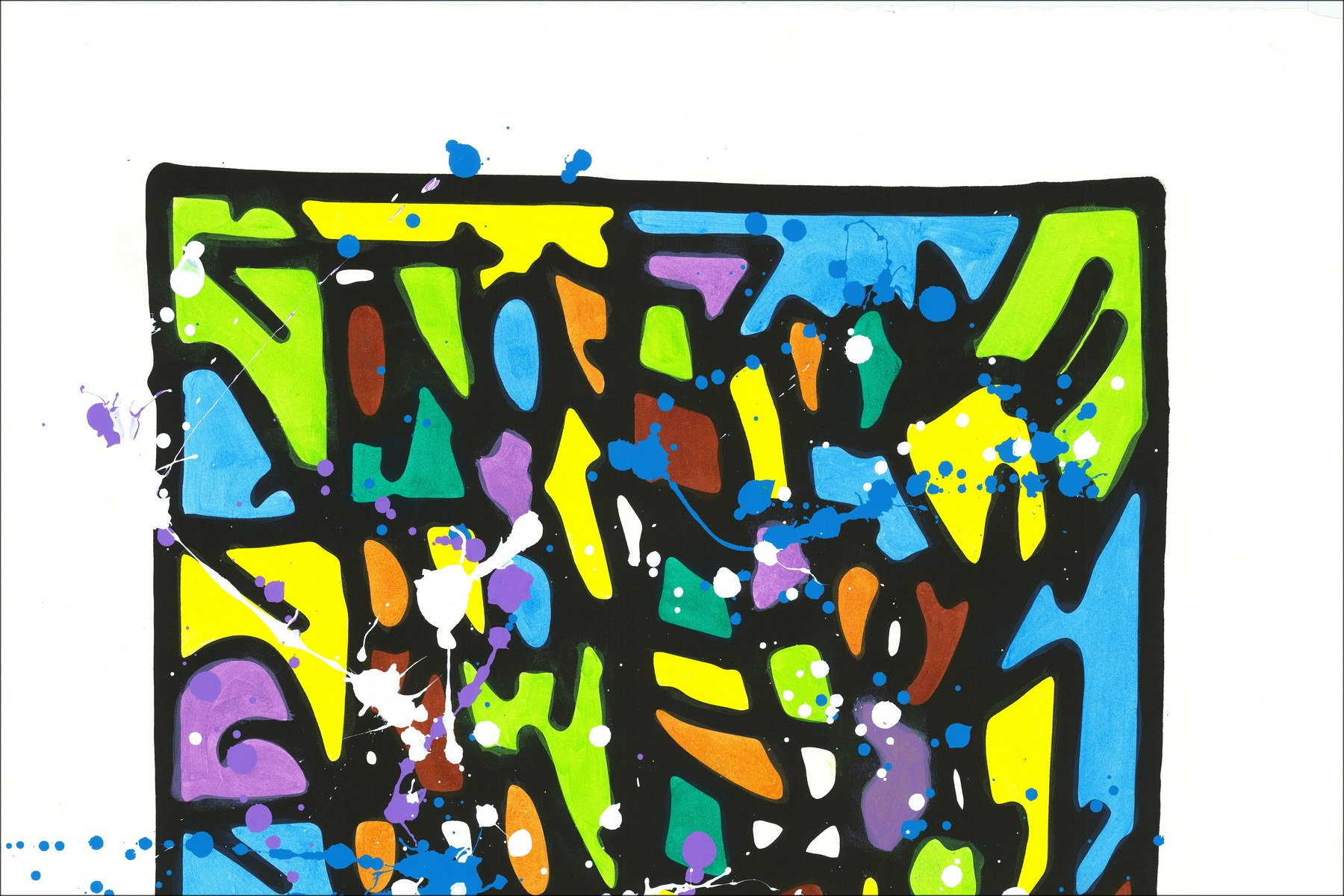 ▶︎ JonOne HPM Acrylic and screen print (one-off) HPM 2018-V3