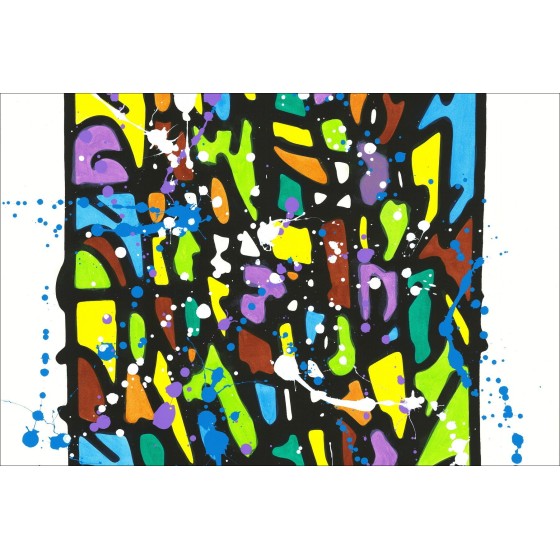 ▶︎ JonOne HPM Acrylic and screen print (one-off) HPM 2018-V3