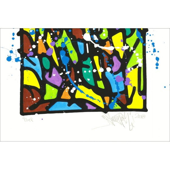 ▶︎ JonOne HPM Acrylic and screen print (one-off) HPM 2018-V3
