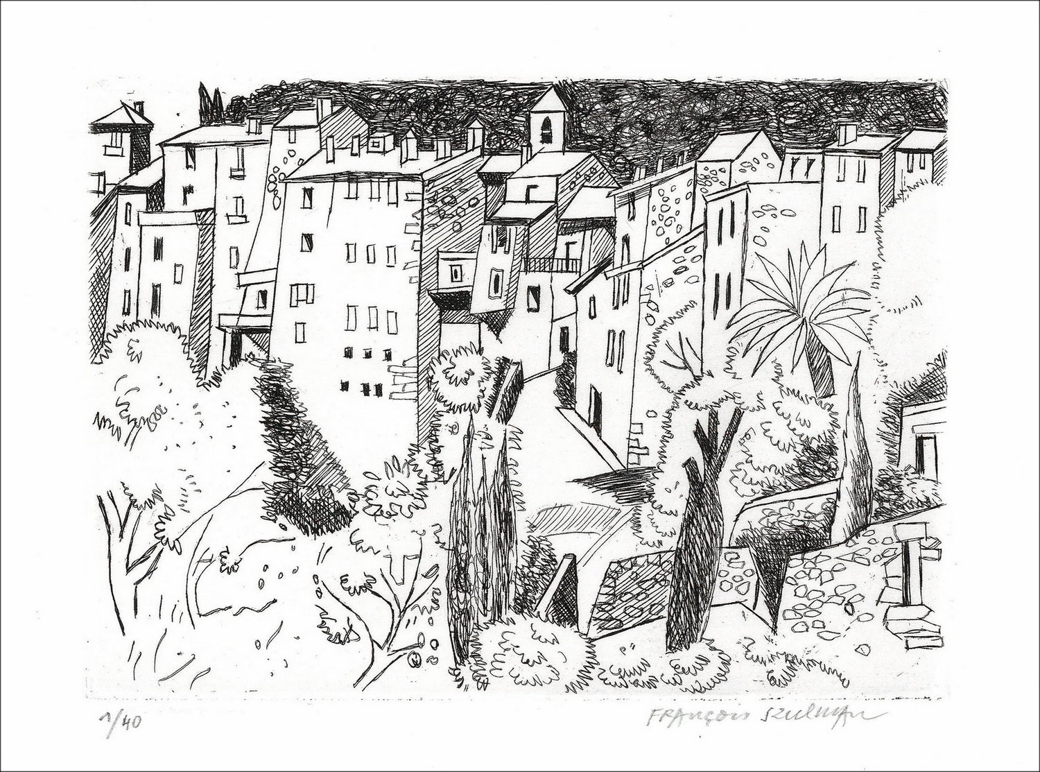 ➜ Provenzalisches Dorf, ein Originalstich zum Verkauf 
