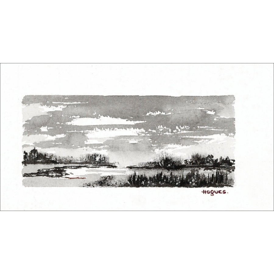 Paesaggio del disegno originale firmato