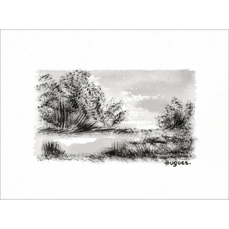 GAMME BUDGET - Originele tekening ondertekend "landschap2" 12x18cm