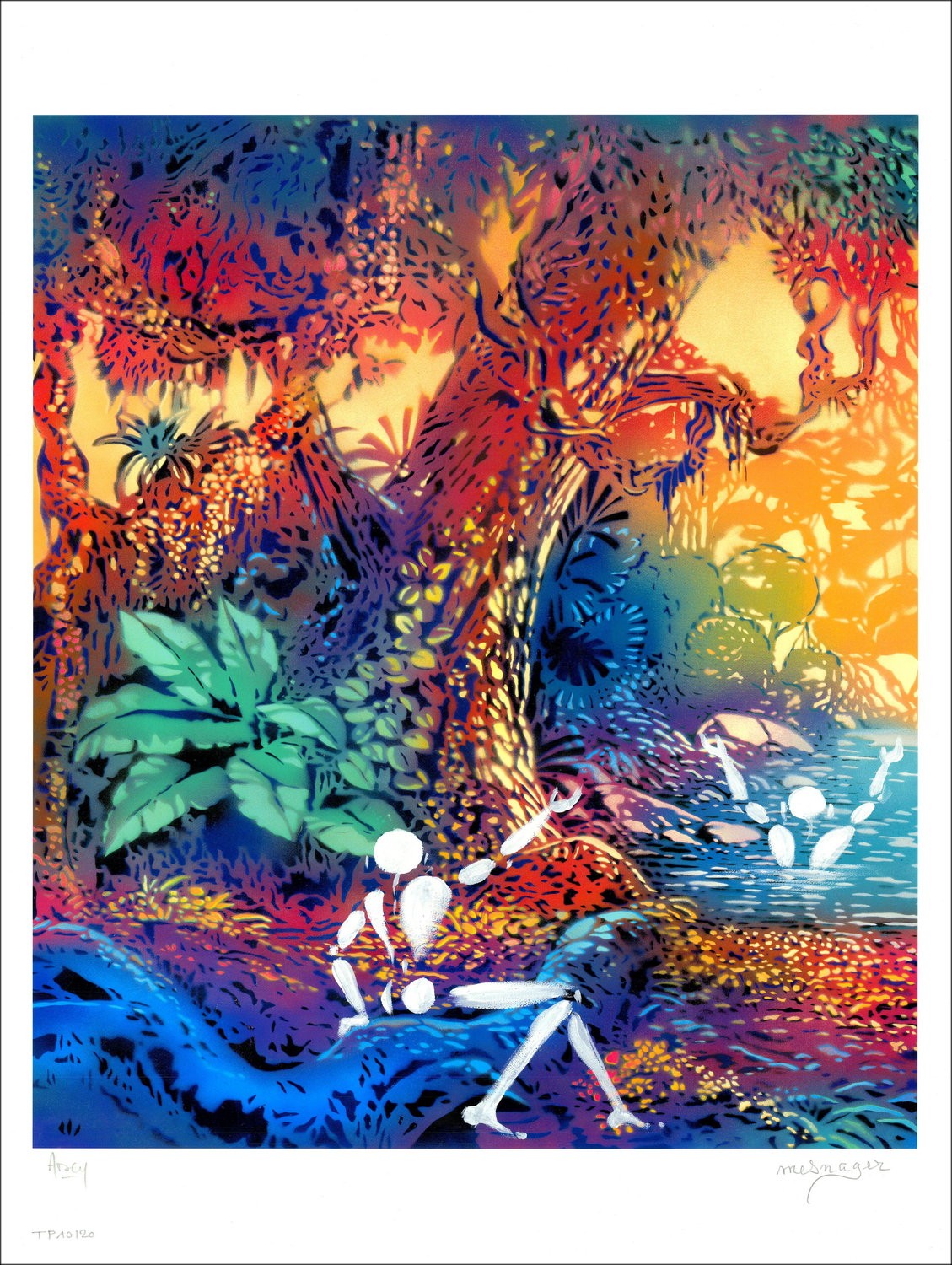Mesnager & Adey: 'Composition 2023', Signed Lithograph, Certified