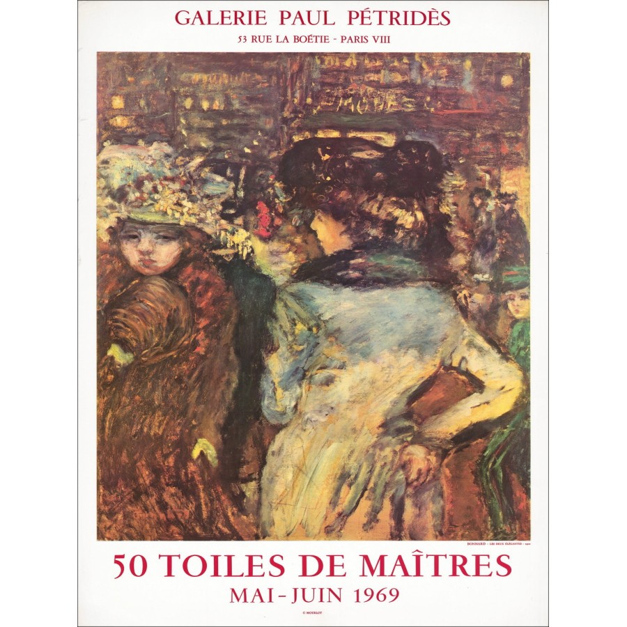 Pierre BONNARD - Litografía "Exhibición Galerie Paul Pétrides, París" 75x54cm - 1969