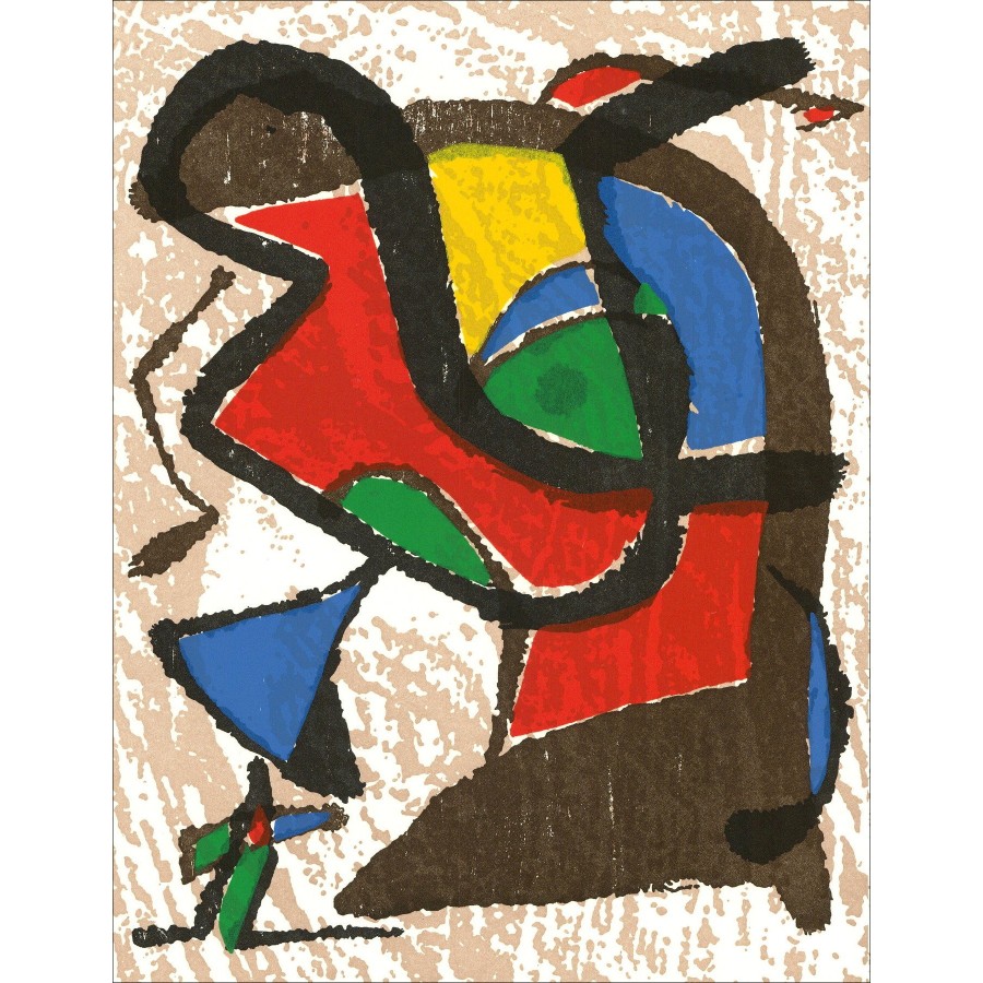 Joan MIRO - Original engraved wood "Composition BG01" 32x25cm - 1984