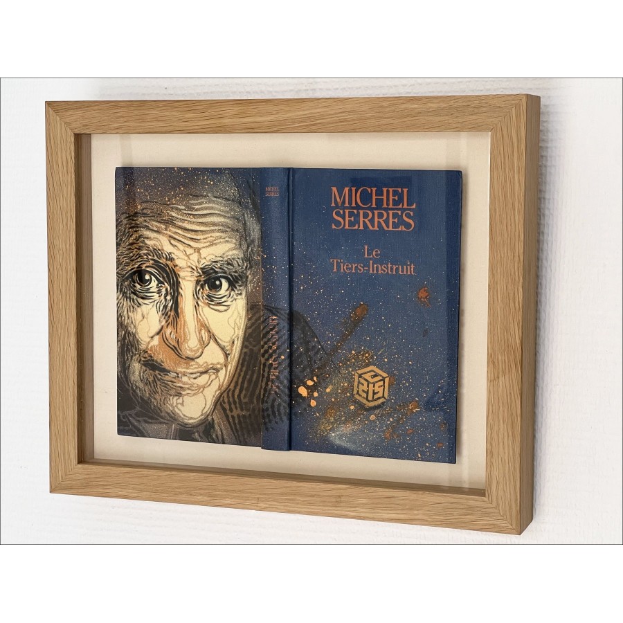 C215 - Pintura de spray original en el trabajo "Michel Serres" 30x38cm - 2023