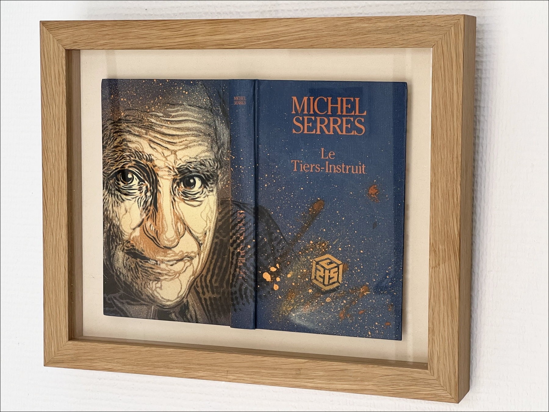 C215 - Pintura de spray original en el trabajo "Michel Serres" 30x38cm - 2023