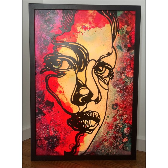 C215: Portret van vrouw 2021 - licht beeldhouwwerk in gemengde techniek, gecertificeerd werk