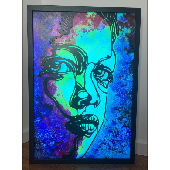 C215: Portrait of Women 2021 - Luminous Sculpture in Mixed Technique, Certified Work
