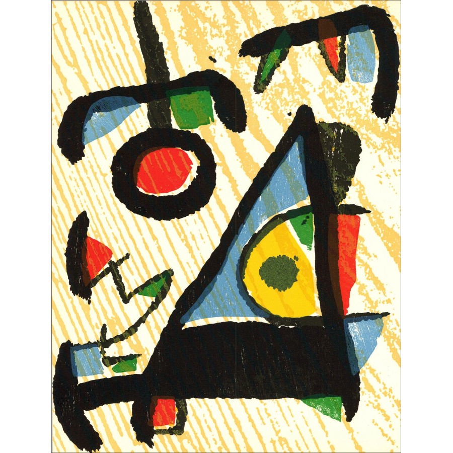 Joan MIRO, original engraved wood "Composition BG03" 32x25cm - 1989