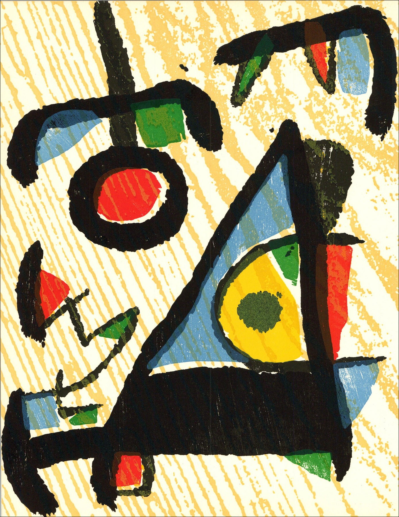 Joan MIRO, bois gravé original "Composition BG03" 32x25cm - 1989