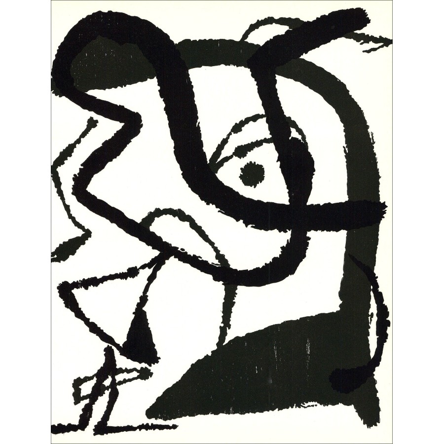 Joan Miro, legno originale "Composizione BG04" 32x25 cm - 1989