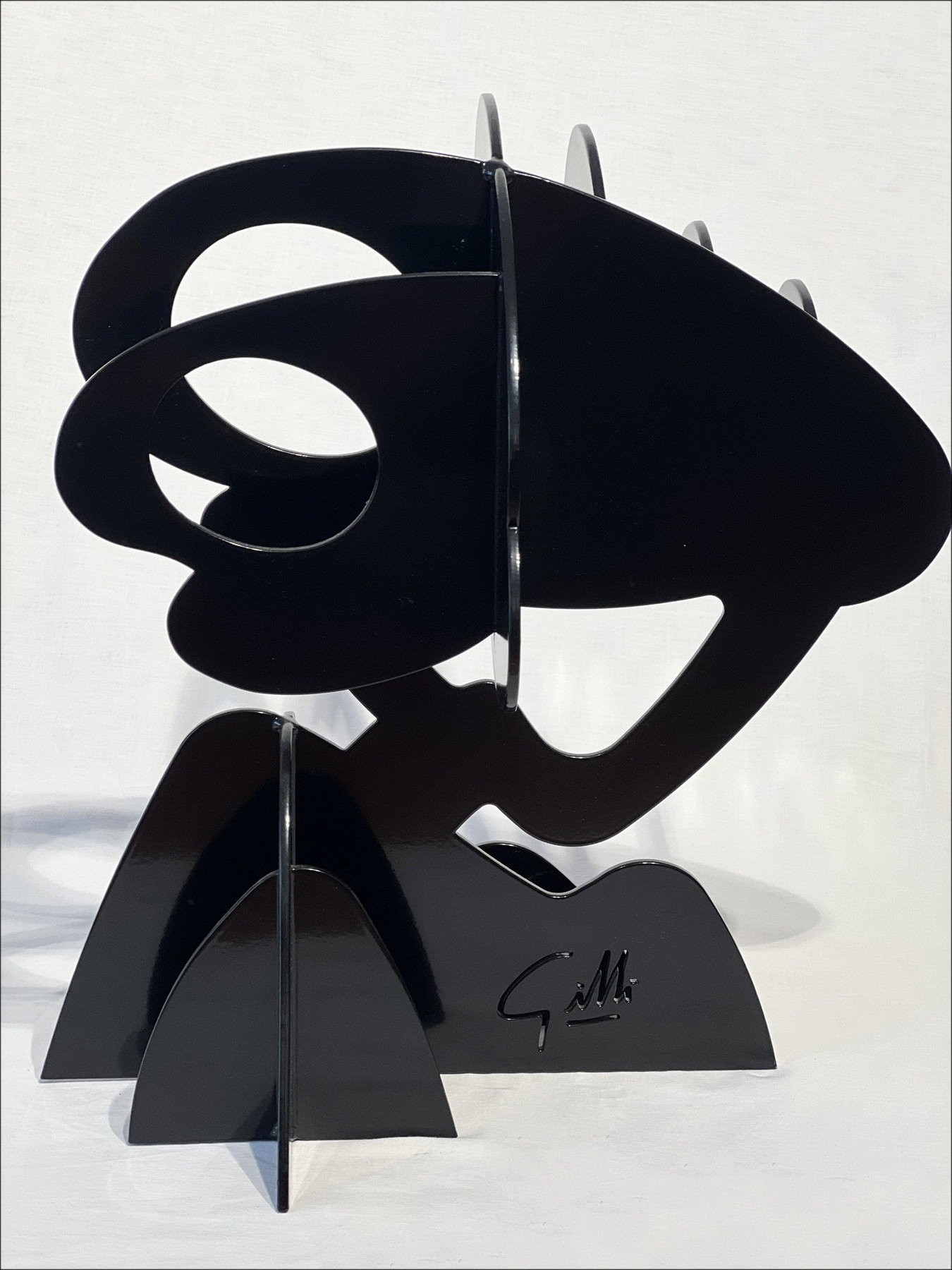 Claude Gilli - Original Metallskulptur "Black Tree, Parasolkiefer" 50x45x30cm