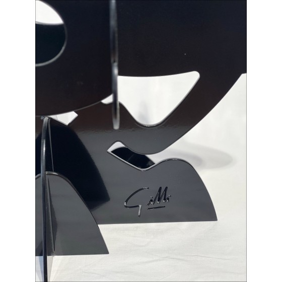 Claude Gilli - Original Metal Sculpture "Black Tree, Parasol Pine" 50x45x30cm