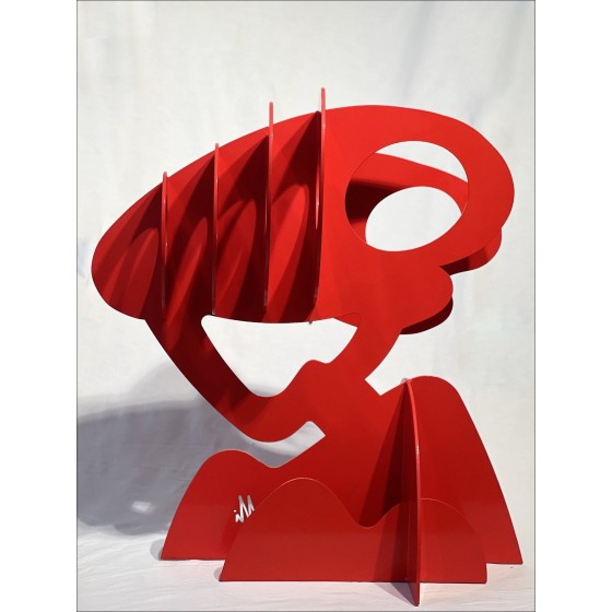 Claude Gilli - Scultura originale in metallo "Tree rossa, Pine Parasol" 75x70x50cm