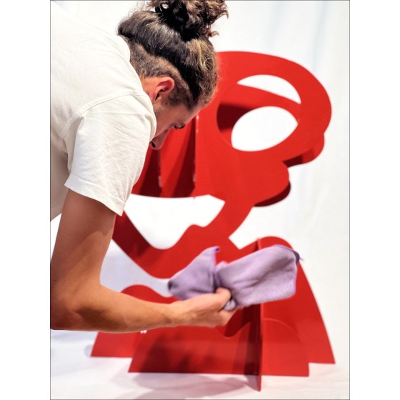 Claude Gilli - Original Metal Sculpture "Red Tree, Pine Parasol" 75x70x50cm