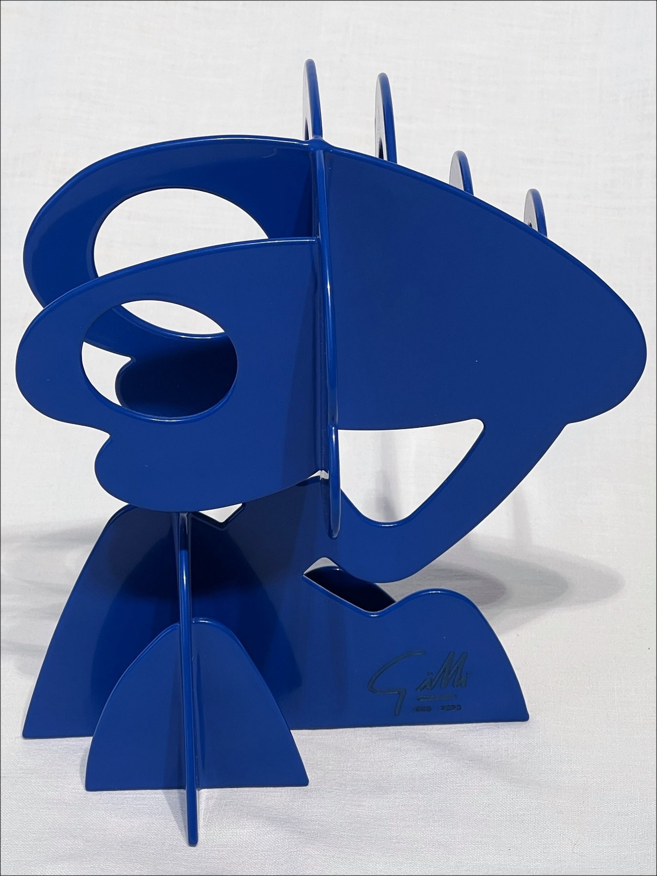 Claude Gilli - Scultura in metallo originale "Blue Tree, Pine Ombrello" 20x17x13cm