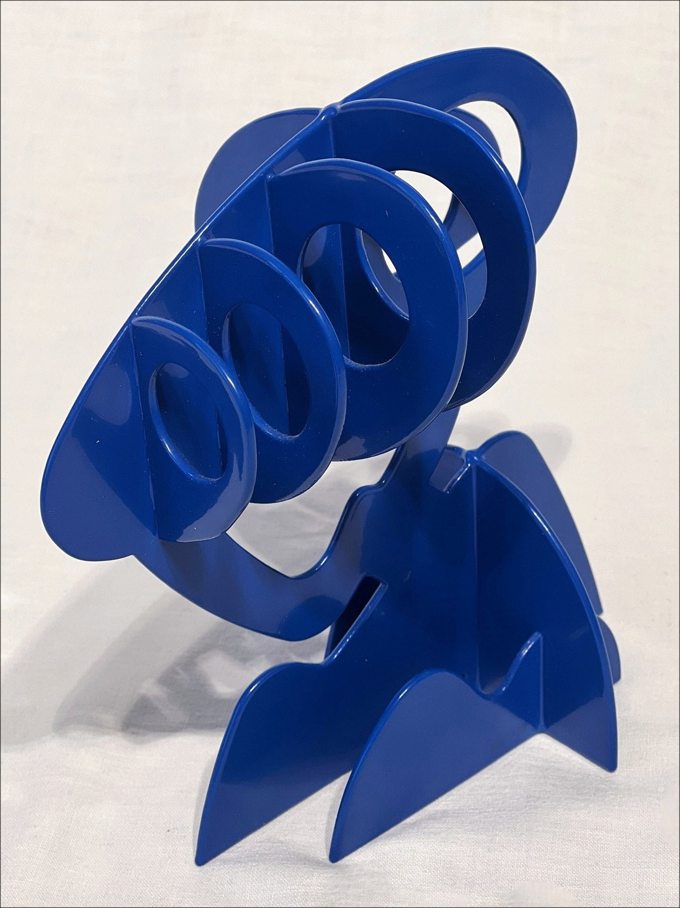 Claude GILLI - escultura en metal original "Arbol azul, sombrilla de pino" 20x17x13cm