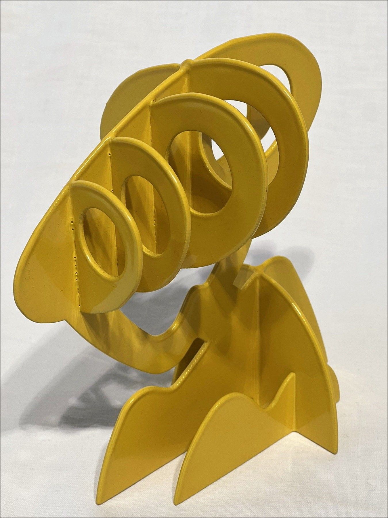 Claude Gilli - Scultura in metallo originale "Albero giallo, ombrellone" 20x17x13cm