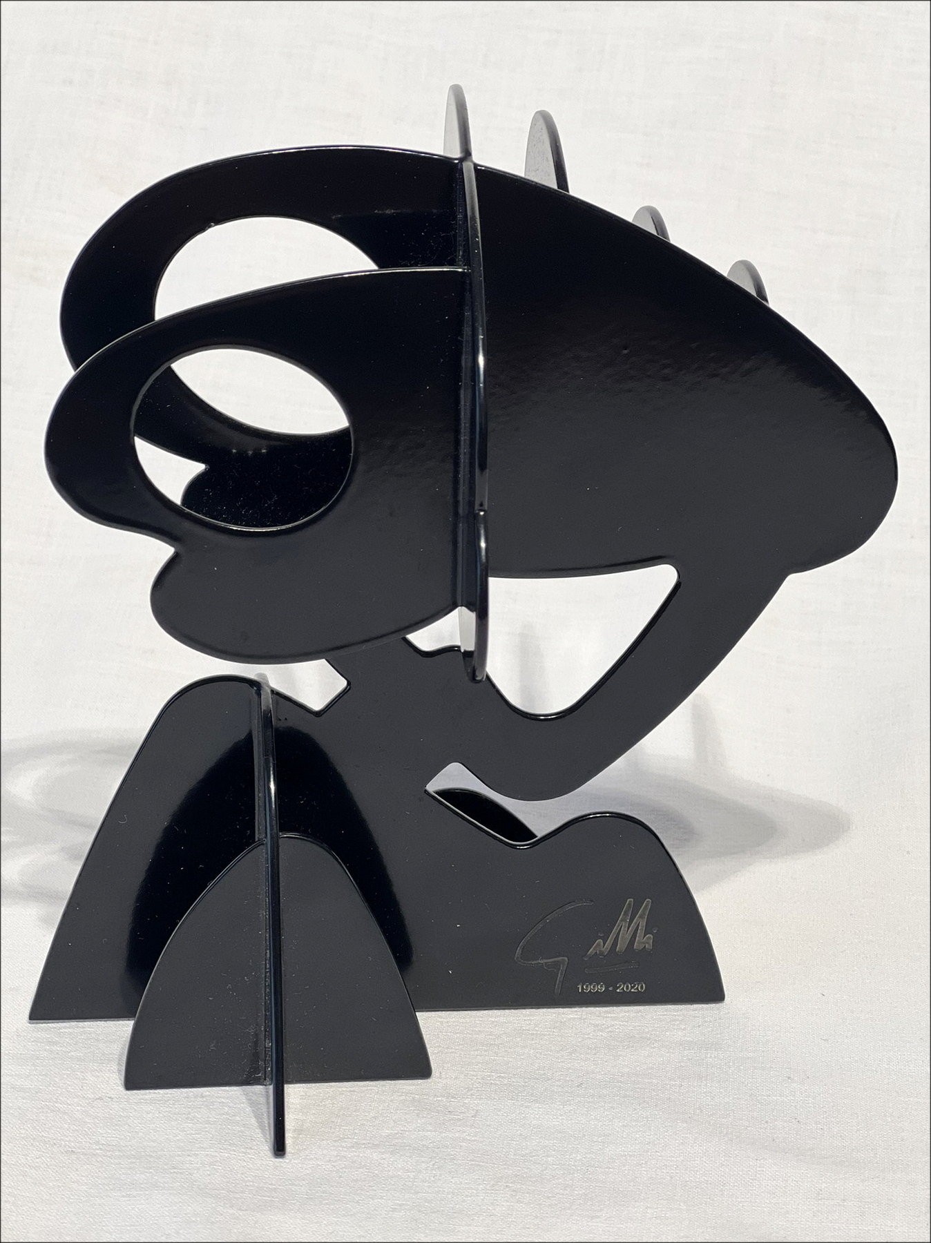 Claude Gilli - Scultura originale in metallo "Black Tree, Parasol Pine" 20x17x13cm