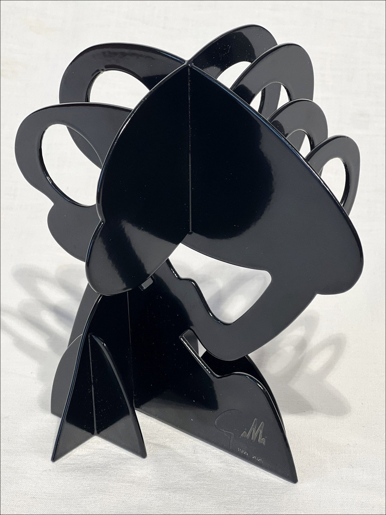 Claude Gilli - Original Metal Sculpture "Black Tree, Parasol Pine" 20x17x13cm