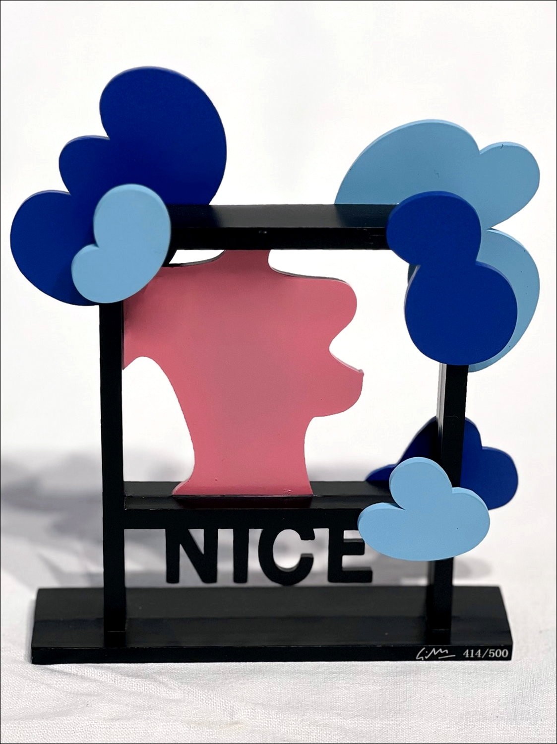 Claude GILLI - escultura en metal original "Nice 1990" 16x13x3cm
