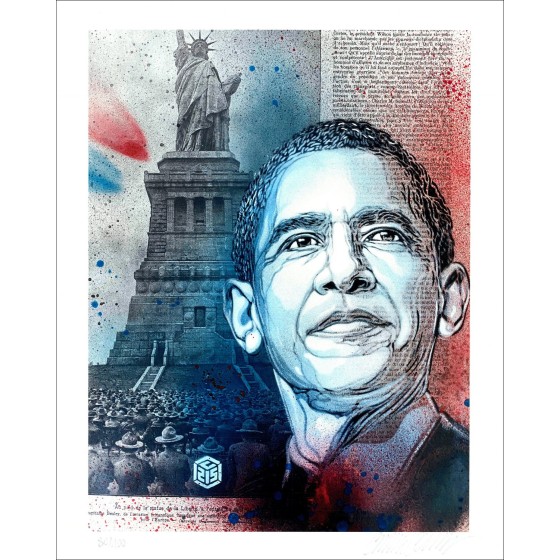 C215 "Barack Obama" -Anlage (Pigmentzug) 50x40cm - 2020