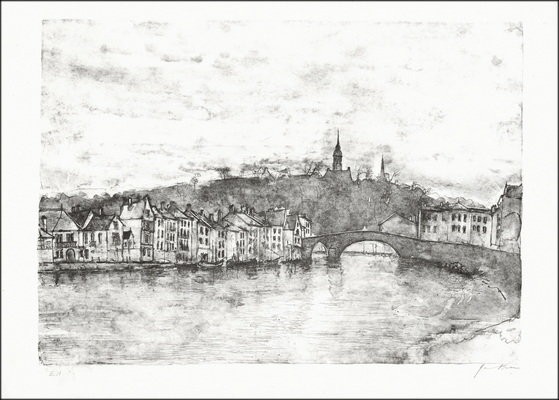 Au bord de l'eau Lithographie de Bernard GANTNER 