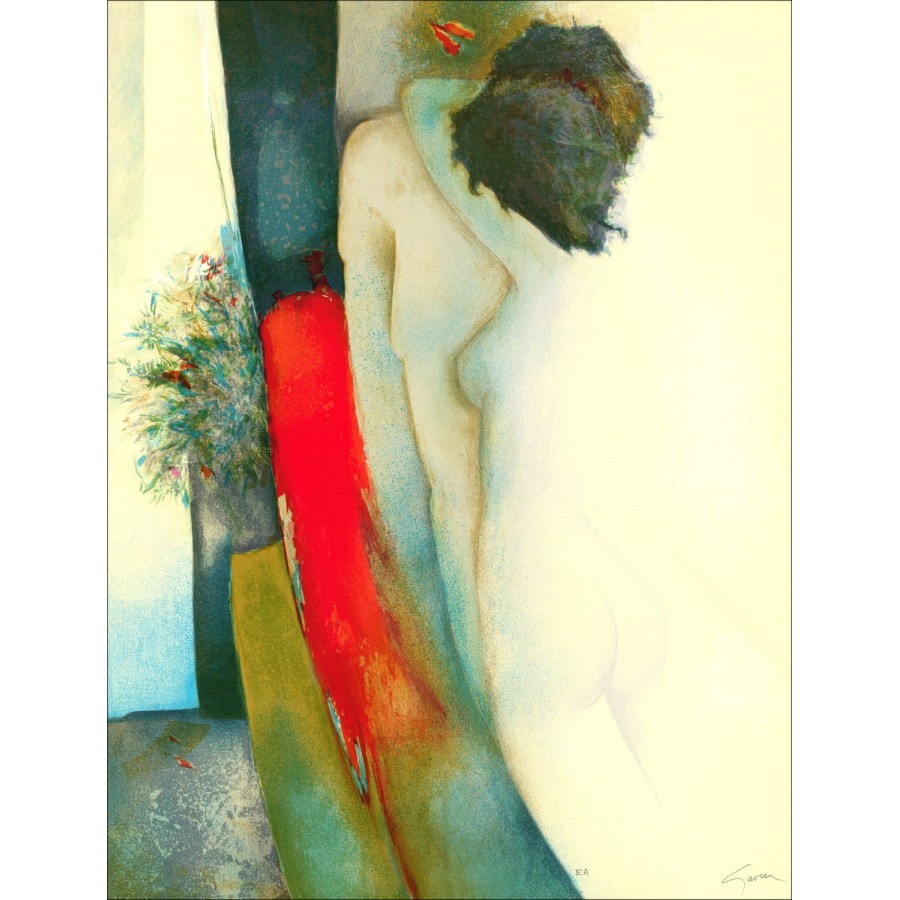 Claude Gaveau - Litografia originale "La coppia"