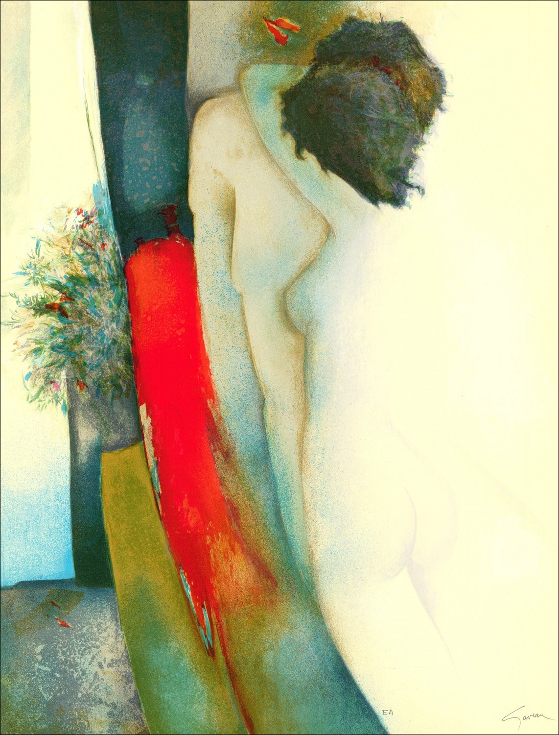 Claude Gaveau - Original-Lithographie "Das Paar"