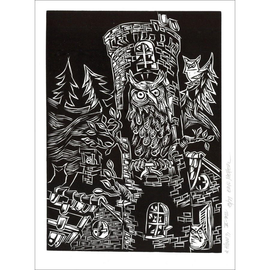 Eric MEYER 'HIBOU' 2022 - Original 38x28 cm 