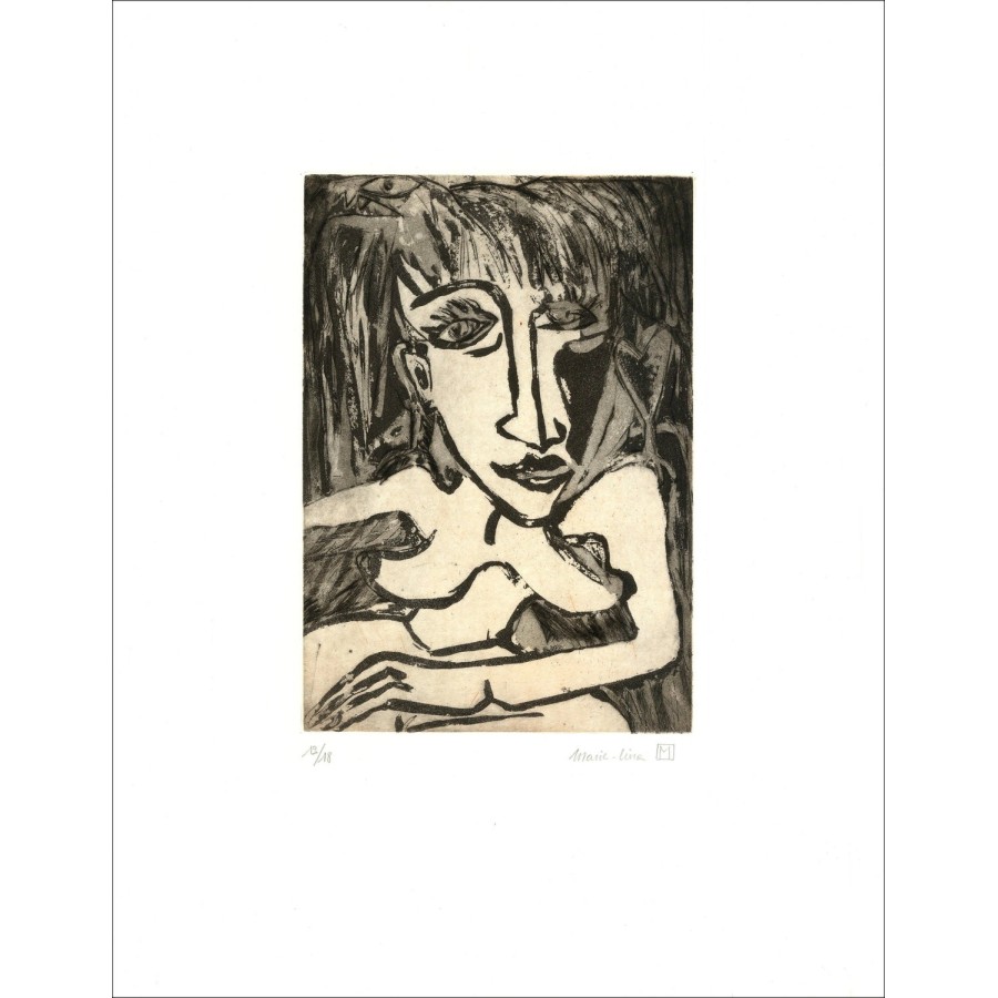 MARIE.LINO M - Grabado original "La Dame de Pique" 57x45cm