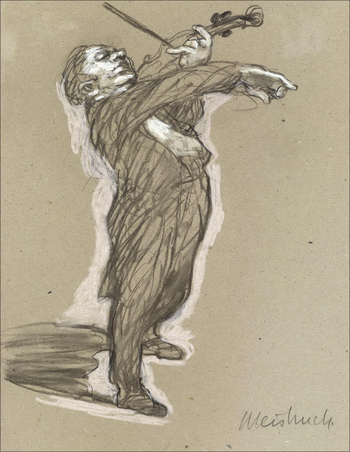 Purchase drawing original Claude Weisbuch the violinist 