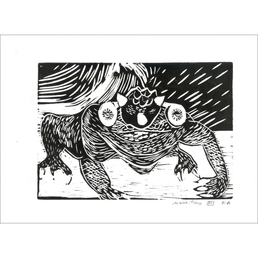 La rana di Maria. Lino M - Incisione originale 30x40cm